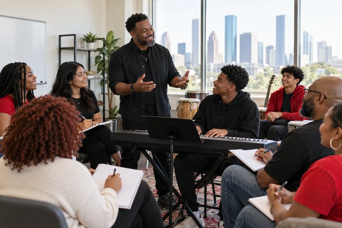 A community music and learning workshop in Houston